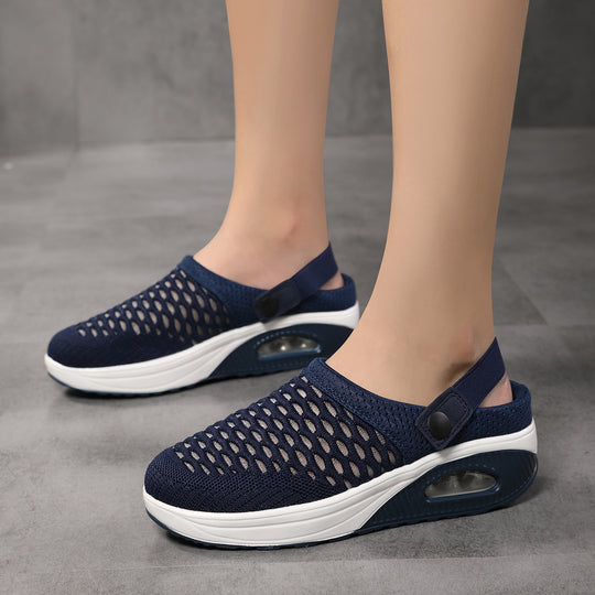 Damen luftgepolsterte Strick-Clogs mit verstellbarem Fersenriemen Shop Nory