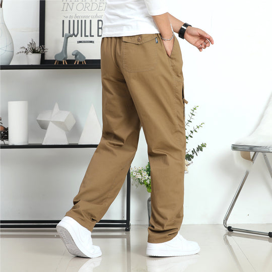 Herren Weite Utility-Cargohose mit elastischem Bund, seitlicher Reißverschlusstasche & vorgeformten Knieeinsätzen Shop Nory