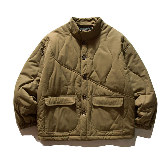 Herren Kurz geschnittene gesteppte Field‑Blousonjacke mit Wellensteppung, Stehkragen und Pattentaschen Shop Nory