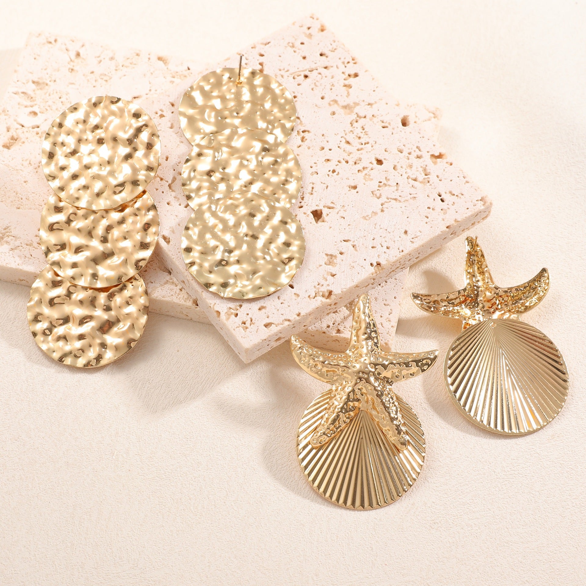 Damen Ohrclips im luxuriösen Muschel- und Seestern-Design Shop Nory