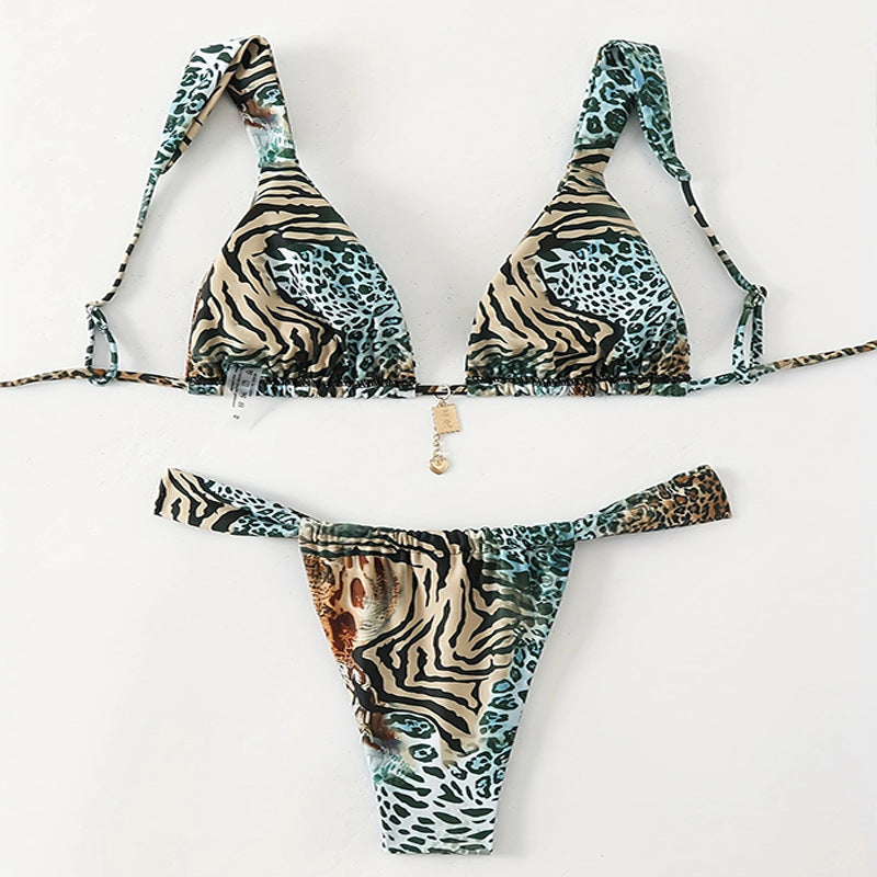 Damen Triangel-Bikini mit aufregendem Animal-Print Shopnory