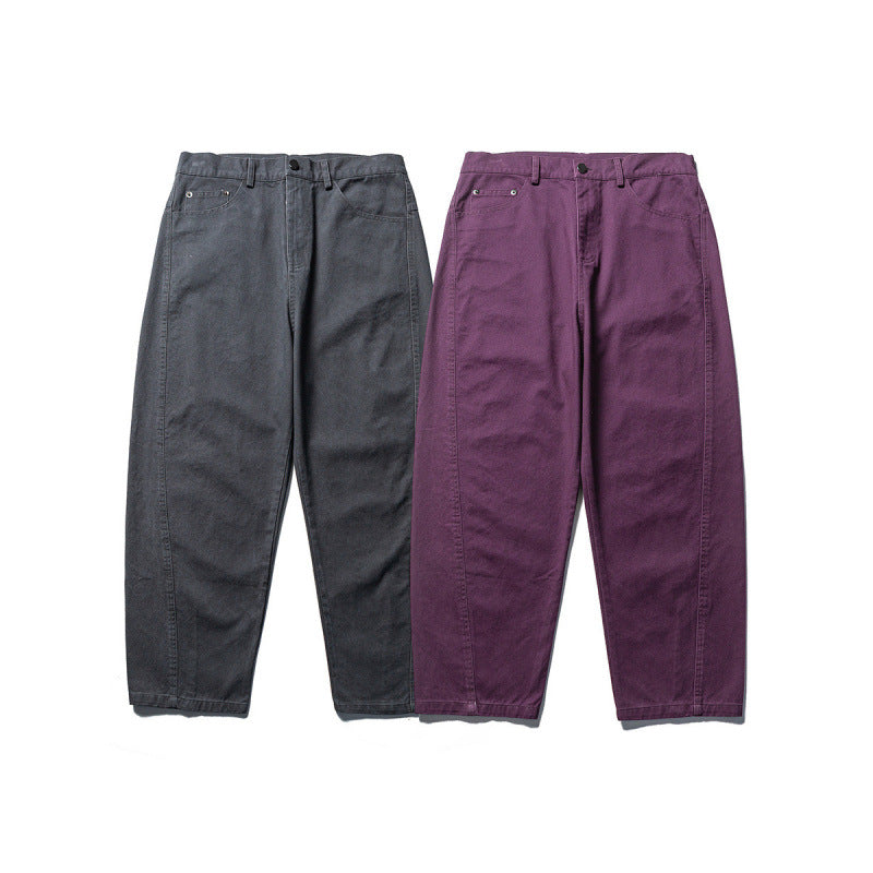 Herren Konisch geschnittene Twill-Hose mit hoher Taille und fünf Taschen Shop Nory