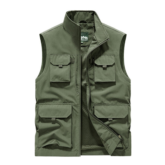 Herren Multifunktionale Outdoorweste mit Mehrfach-Taschen und atmungsaktivem Meshfutter Shop Nory
