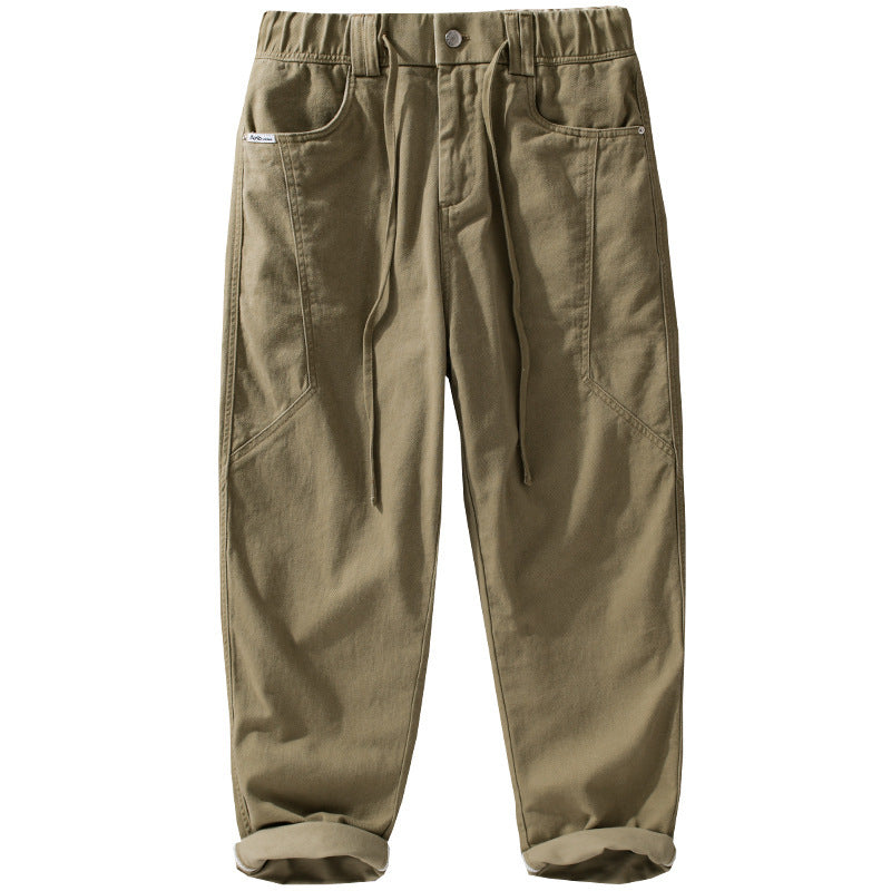Herren Utility-Cargohose mit elastischem Bund, Tunnelzug und aufgesetzten Taschen Shop Nory