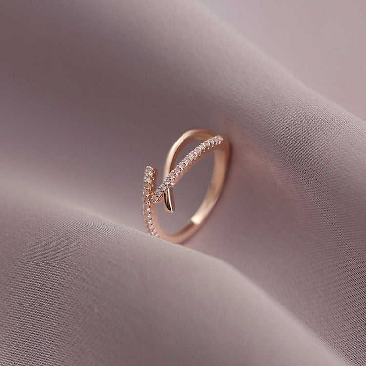 Damen Offener Zirkonia-Ring mit elegantem Design Shop Nory