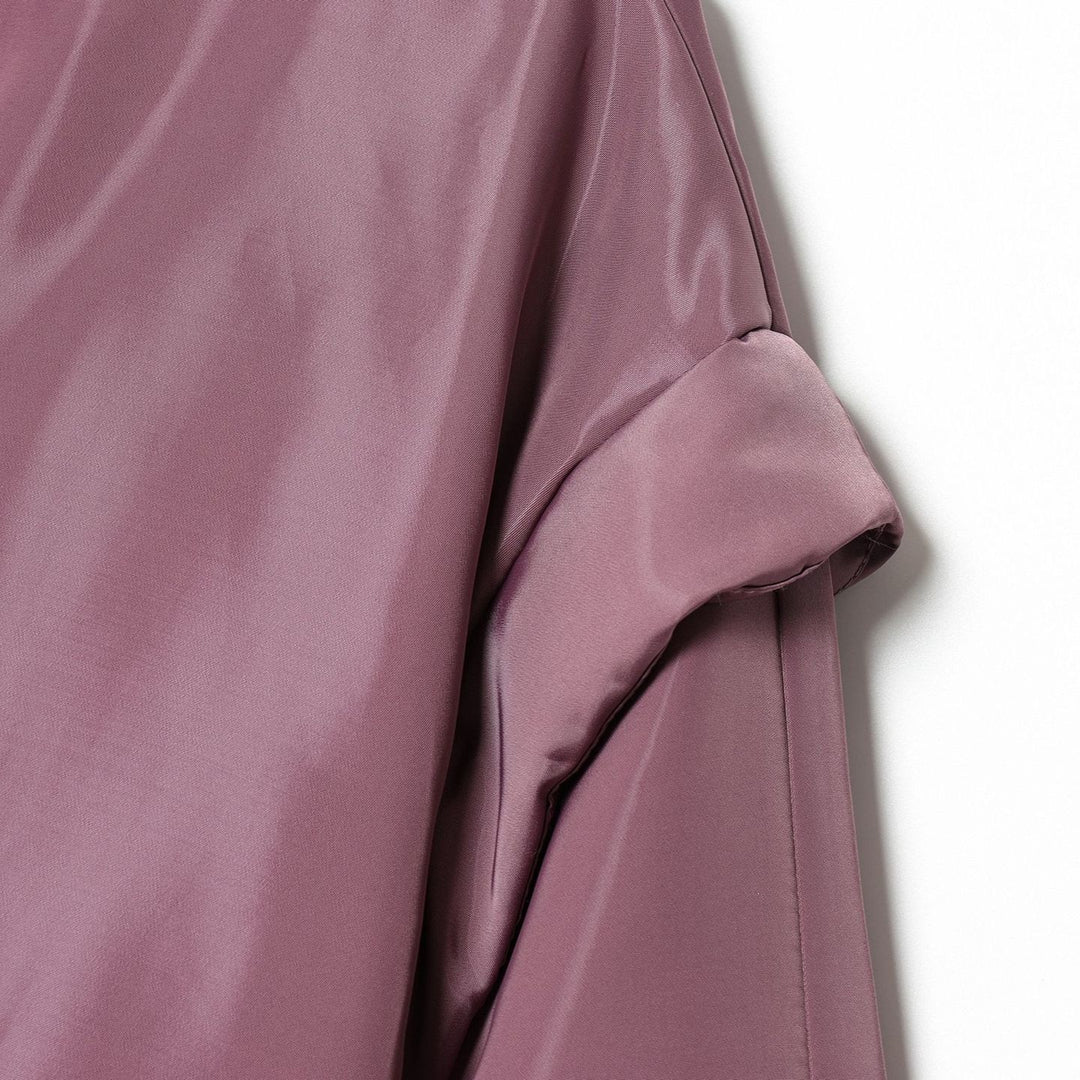 Damen Gekürzte wattierte Satinjacke mit hohem Stehkragen und Taillen-Smock Shop Nory
