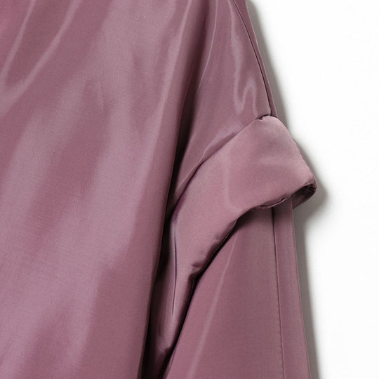 Damen Gekürzte wattierte Satinjacke mit hohem Stehkragen und Taillen-Smock Shop Nory