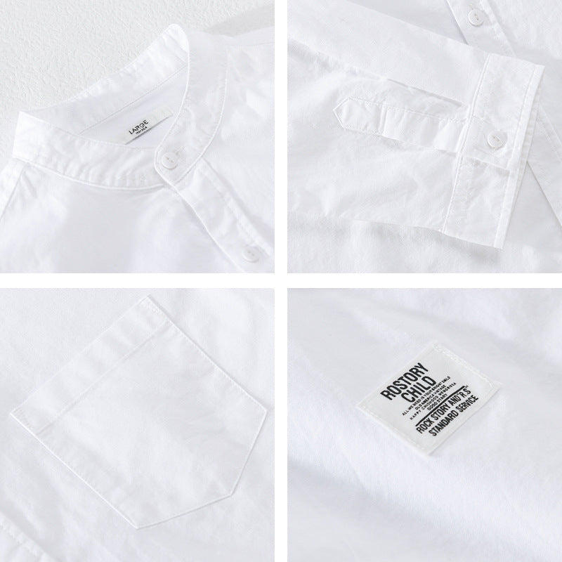 Herren Stehkragen-Overshirt aus Baumwollmix mit Brusttasche und entspannter Passform Shop Nory