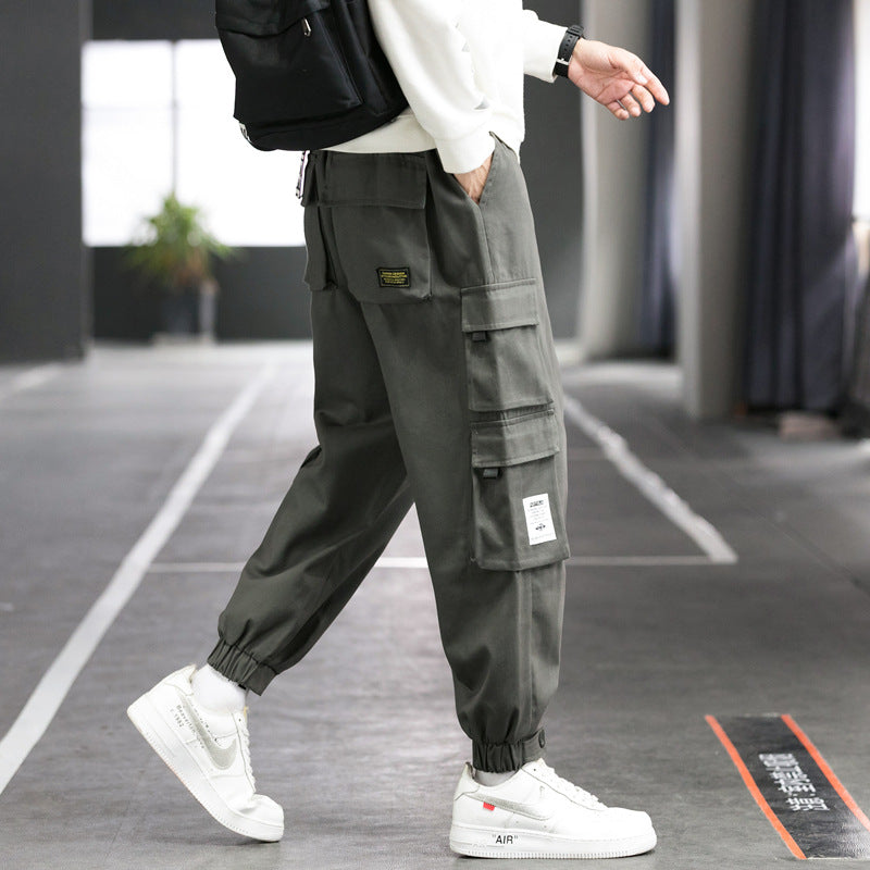 Herren Cargo-Joggerhose mit mehreren aufgesetzten Taschen, elastischem Bund und gekräuselten Knöcheln Shop Nory
