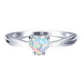 Damen Ring mit herzförmigem Opal und elegante Doppelband-Design Shop Nory