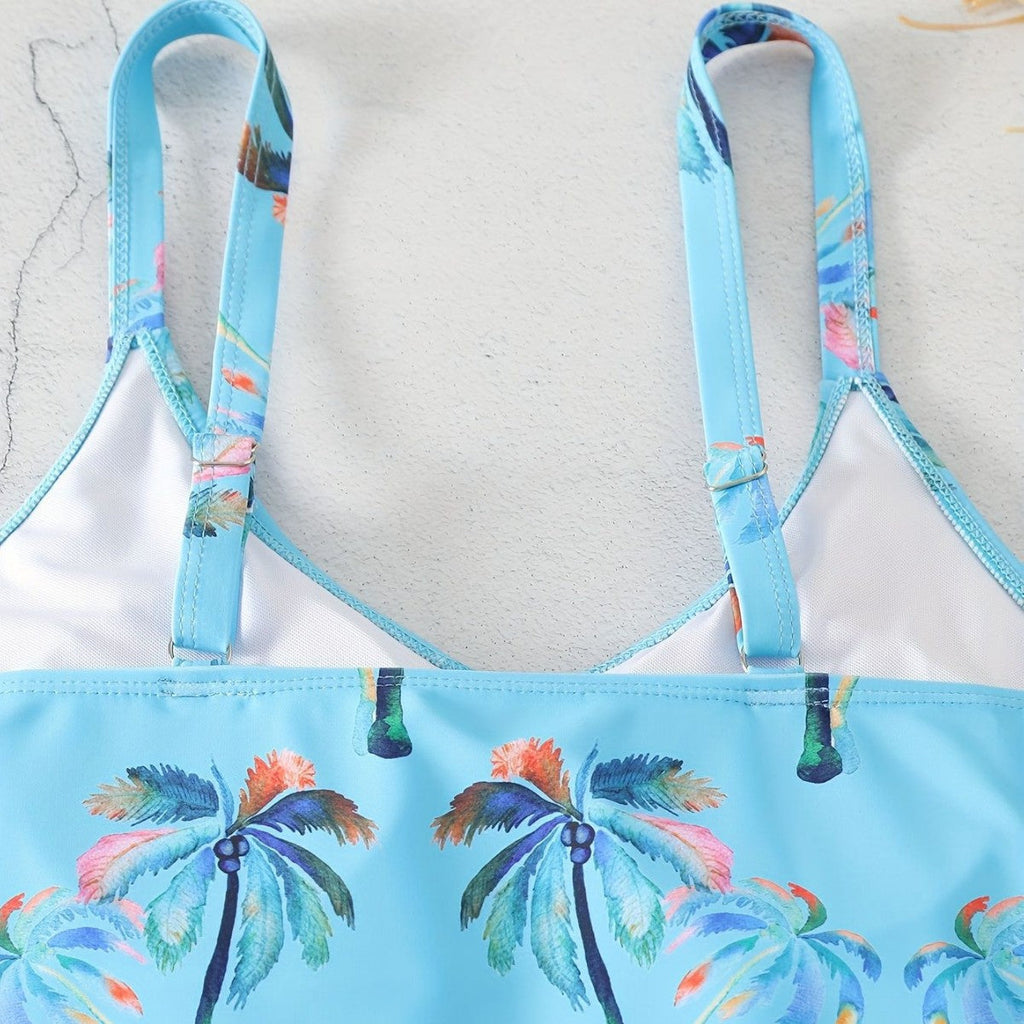 Damen Rüschen-Bikini-Top mit Shorts