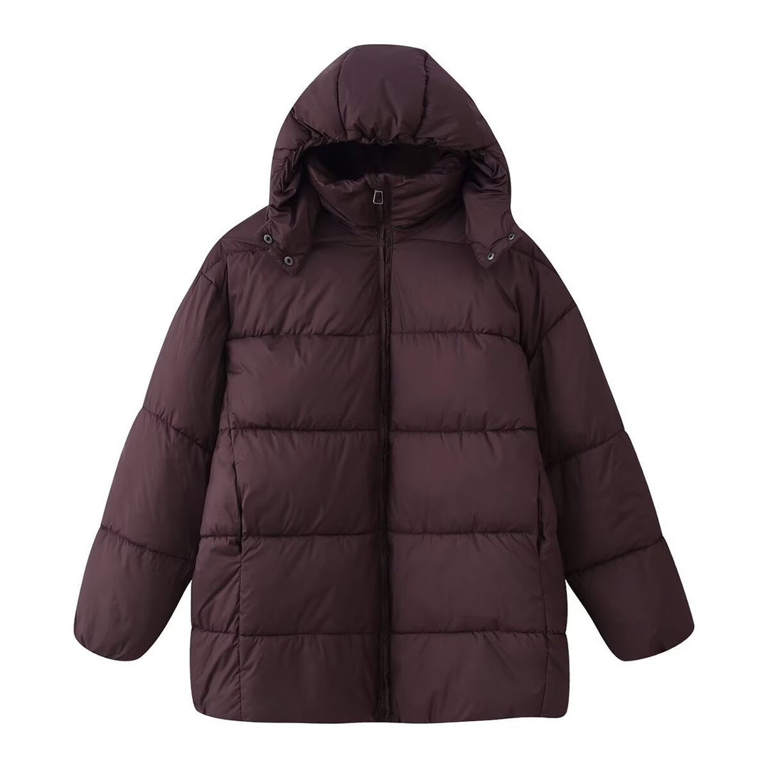 Damen Oversize-Steppmantel mit Kapuze und wattierter Thermofüllung Shop Nory
