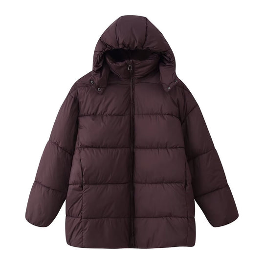 Damen Oversize-Steppmantel mit Kapuze und wattierter Thermofüllung Shop Nory
