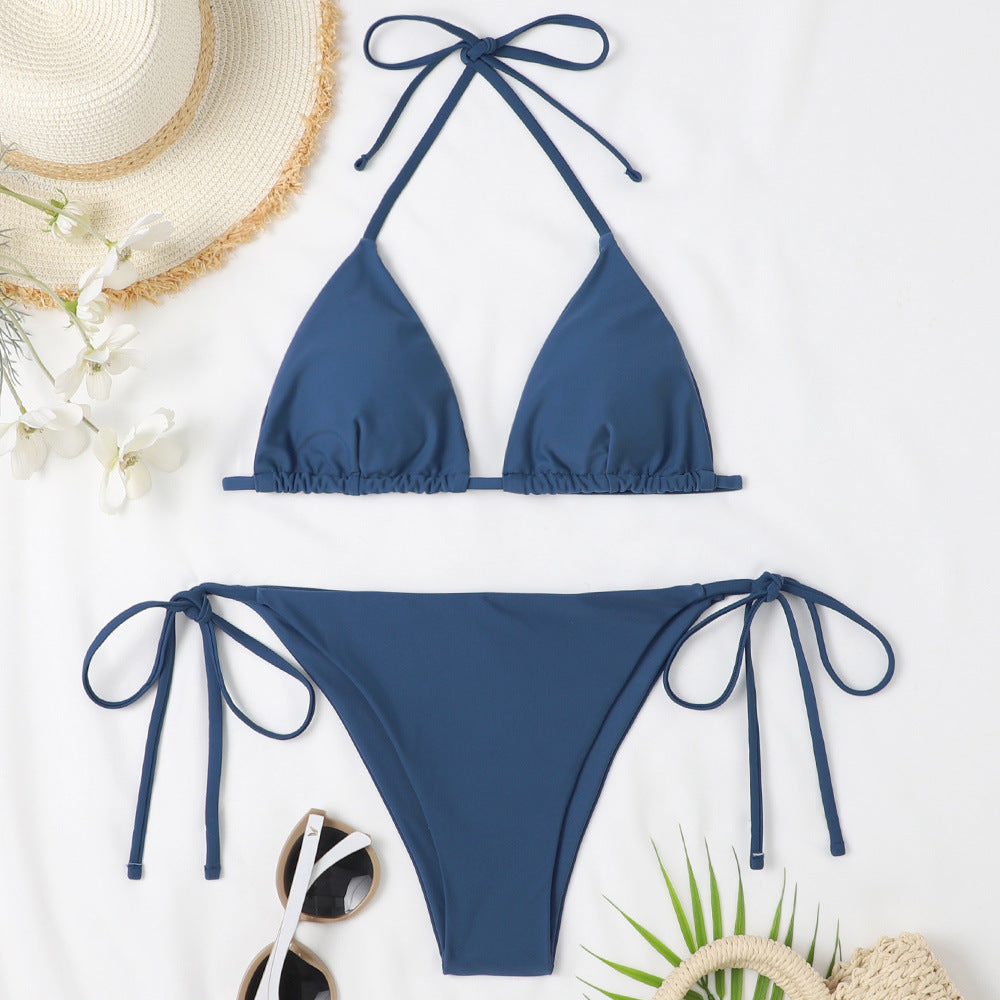 Damen Triangel-Bikini mit verstellbaren BindShopnoryändern und raffinierten Details