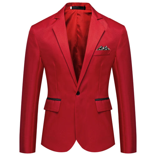 Herren modischer und eleganter Anzugjacke mit satiniertem Finish