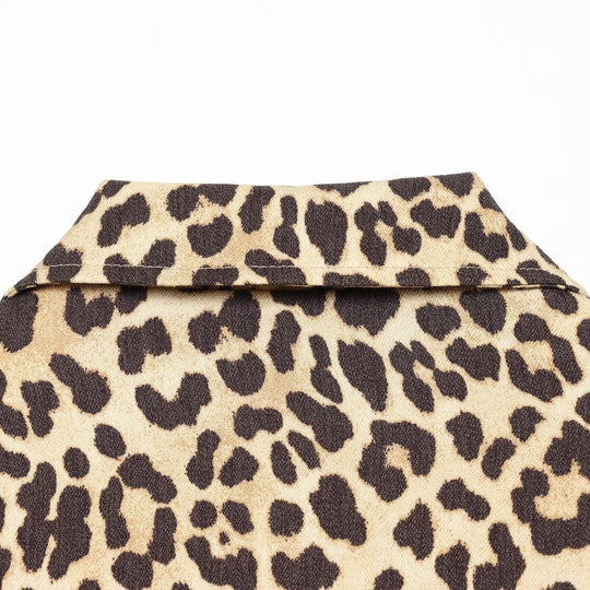 Damen Cropped Bomberjacke im Oversize‑Schnitt mit durchgehendem Reißverschluss und Leopardenmuster Shop Nory