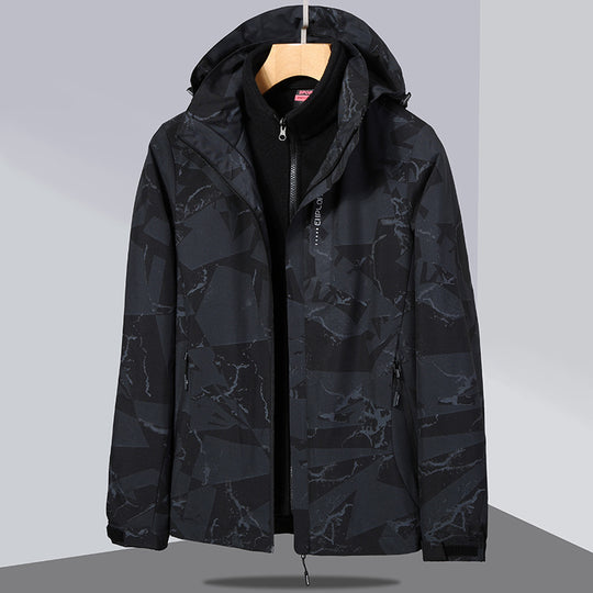 Damen zweilagige Softshelljacke mit abnehmbarer Fleece-Innenjacke und Kapuze Shop Nory