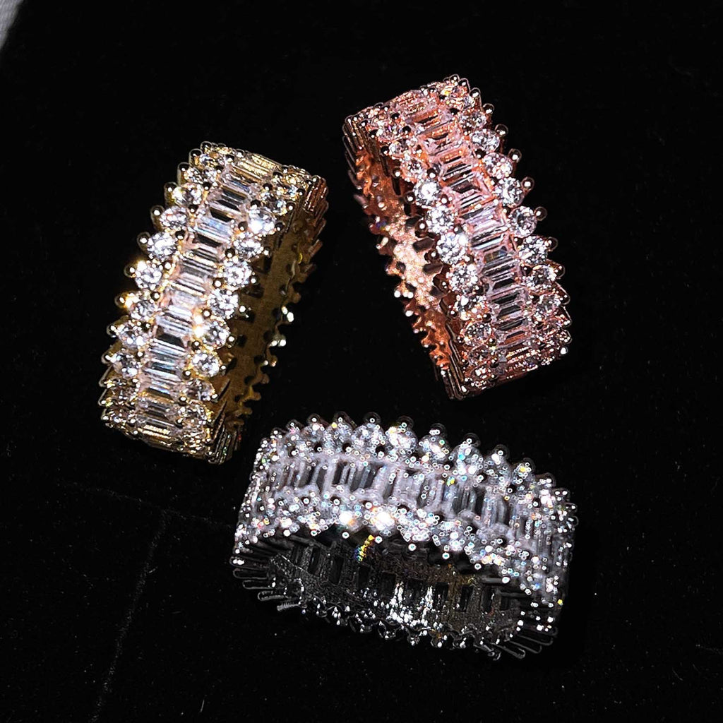 Damen Glänzender Ring mit Kristallen Shop Nory