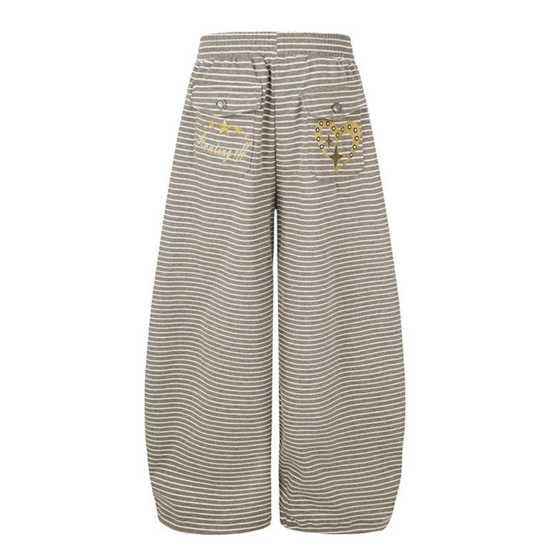 Damen Weite Palazzo-Culotte-Sweathose mit Tunnelzugbund und Zierknopfleiste Shop Nory
