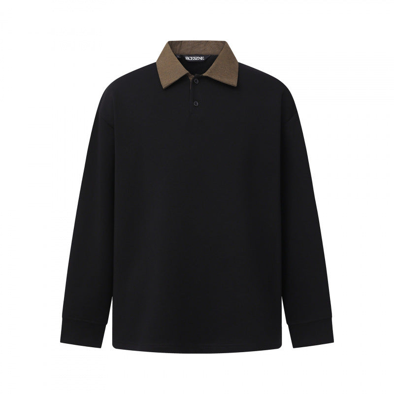 Herren Oversize-Poloshirt im Sweatshirt-Stil mit kontrastierendem Kragen Shop Nory