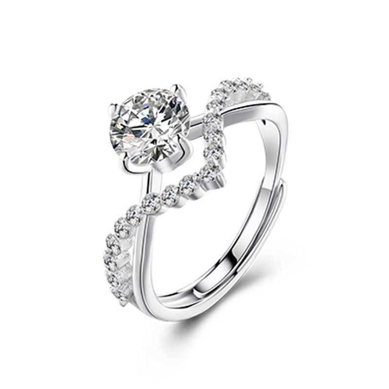 Damen Verlobungsring Set mit funkelndem Zirkonia Shop Nory
