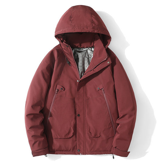 Herren Leichte Kapuzenjacke aus Softshell mit Thermofutter und minimalistischen Reißverschlusstaschen Shop Nory
