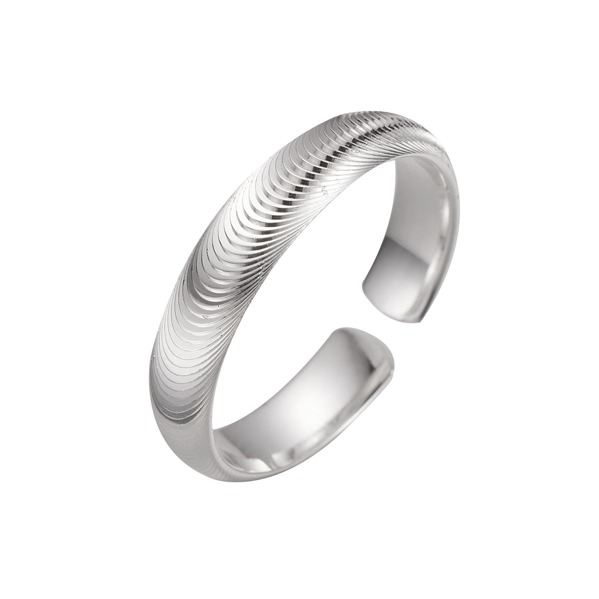 Damen Armreif aus hochwertigem Edelstahl mit modernem Wellendesign Shop Nory