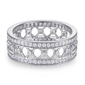 Damen Designer-Ring mit filigranem Gittermuster und funkelnden Zirkonia Shop Nory