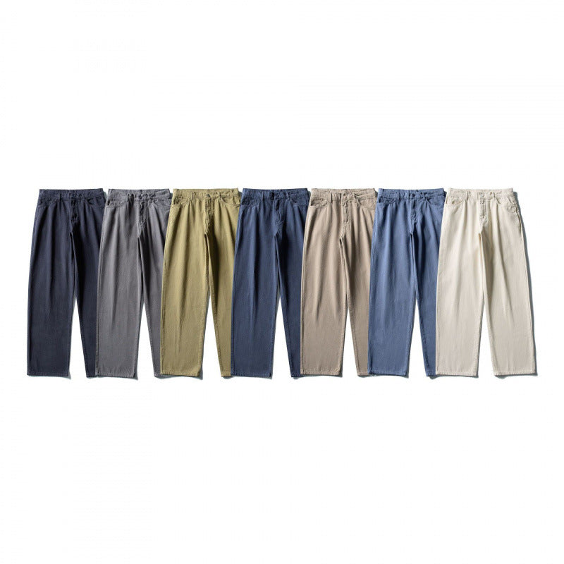 Herren Gerade geschnittene Komfort-Canvashose mit hohem Bund Shop Nory