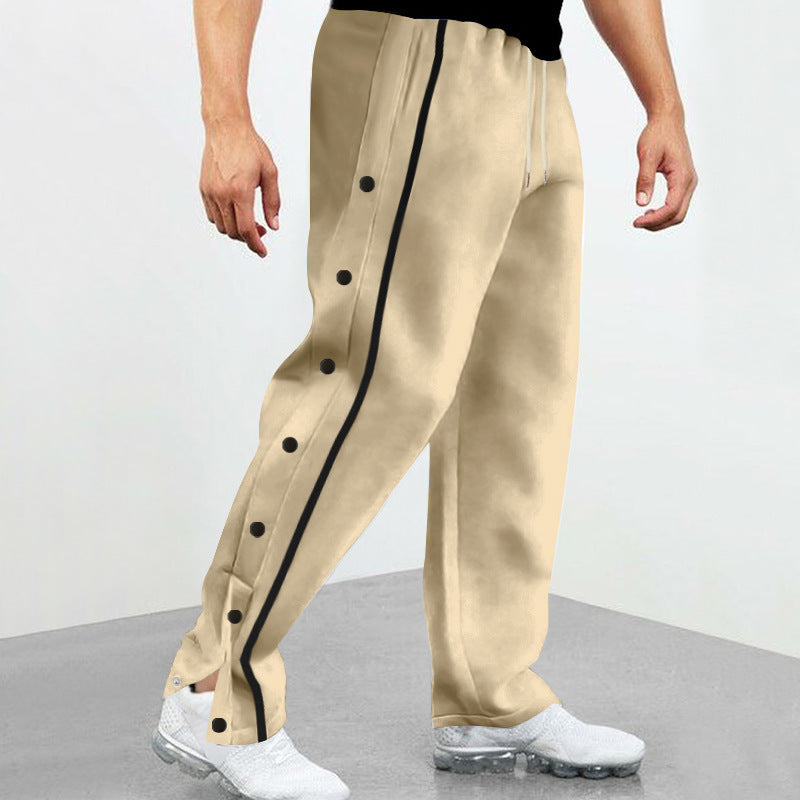 Herren nan Snap-Trackhose mit seitlichen Druckknöpfen, kontrastierendem Seitenstreifen und elastischem Kordelbund Shop Nory