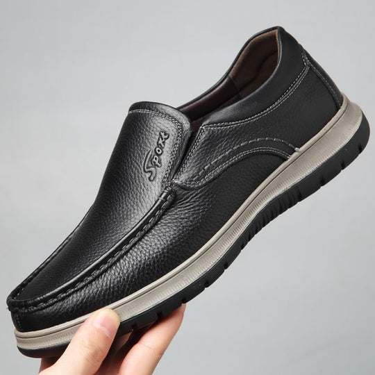 Herren Klassische Lederoptik Slipper im Mokassin-Stil mit gepolsterter Komfortsohle Shop Nory