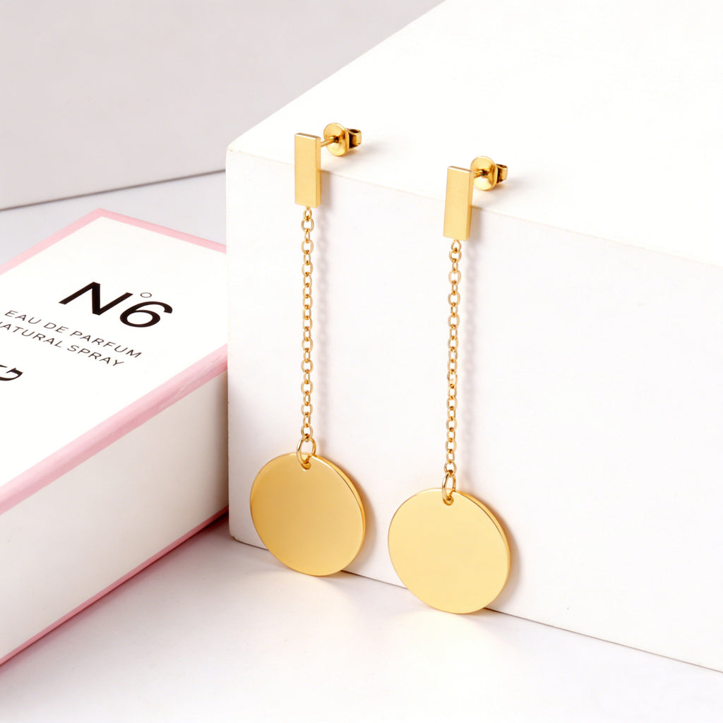 Damen Hängende Ohrstecker mit modernem Ketten-Design und vielseitigem Goldfinish Shop Nory