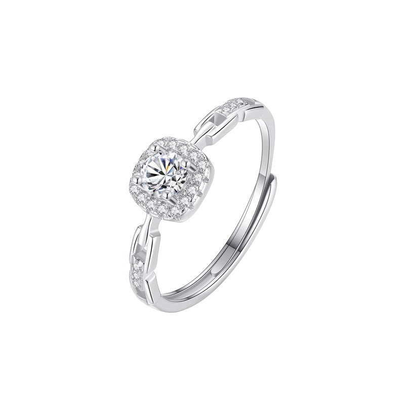 Damen Eleganter Verlobungsring mit funkelndem Zirkonia und filigraner Fassung Shop Nory