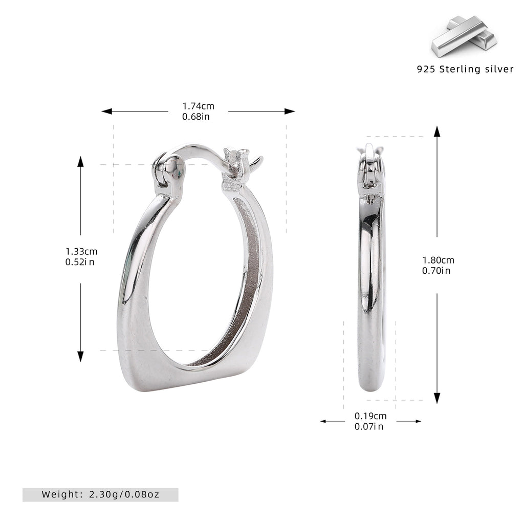 Damen Creolen mit modernem, glattem Design aus 925 Sterling Silber Shop Nory