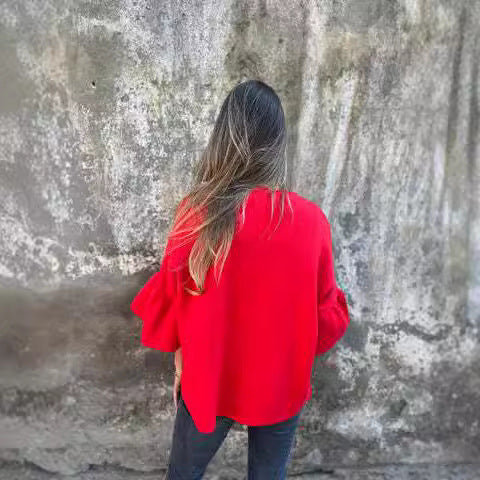 Damen Kurzjacke aus Strukturstrick mit 3/4 Ballonärmeln Shop Nory
