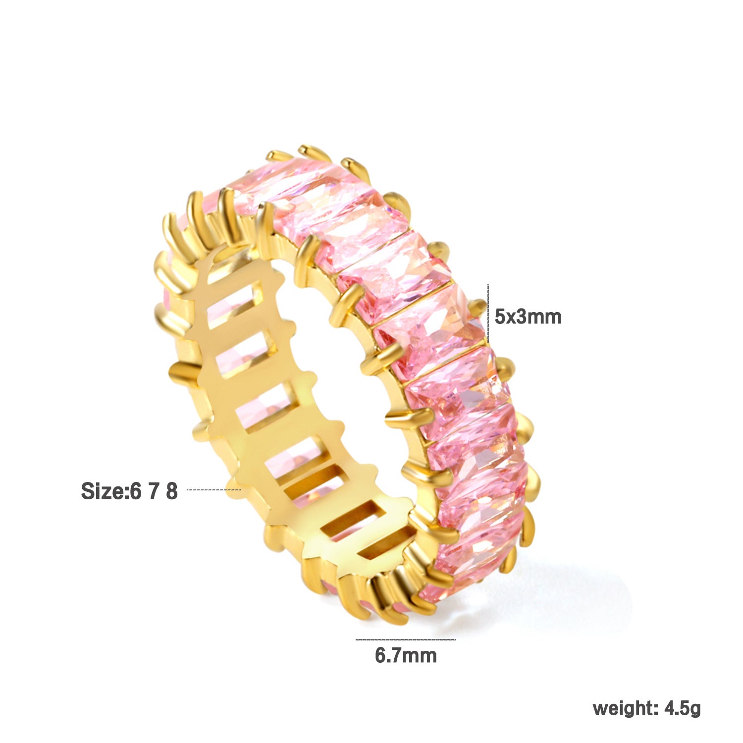 Damen Ring mit funkelnden Zirkonia aus hochwertigem Edelstahl Shop Nory