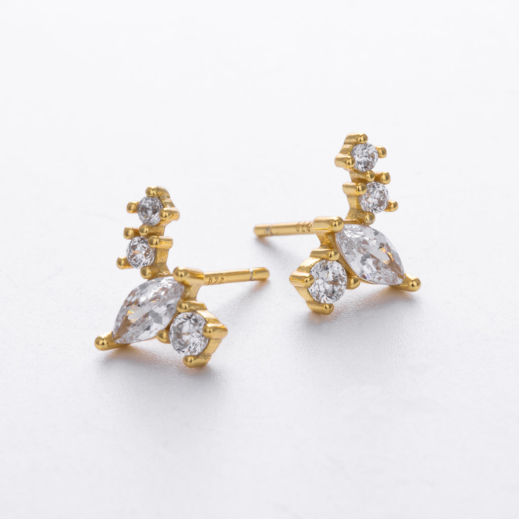 Damen Ohrstecker mit funkelnden Zirkonsteinen und hochwertiger 925 Sterlingsilberfassung Shop Nory