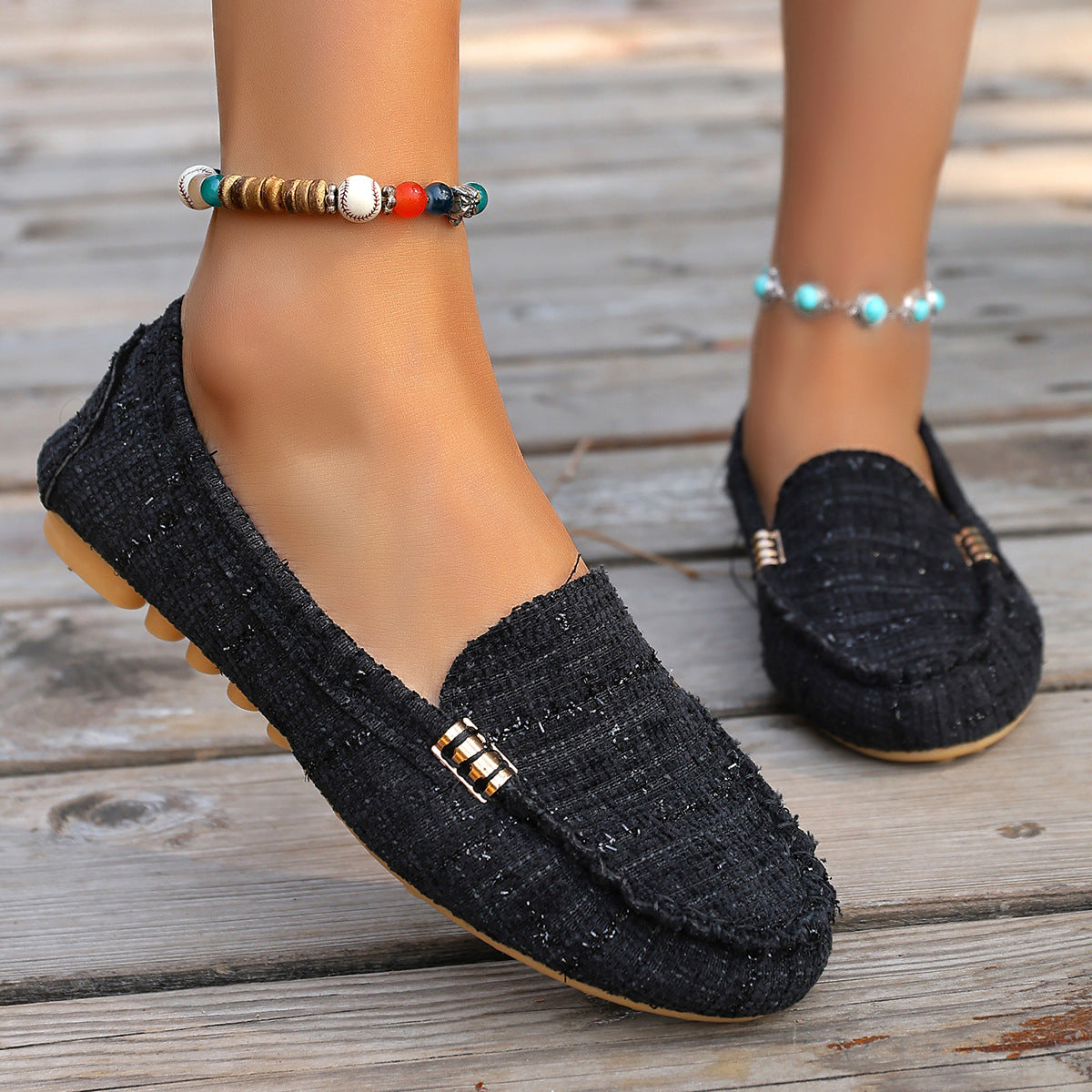 Damen Mokassin-Schuhe mit Leopardenmuster und exklusiven Verzierungen Shopnory
