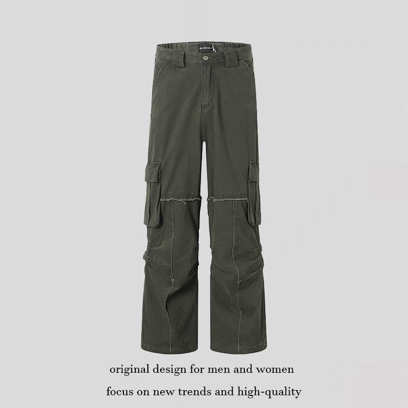 Damen Weite Cargo-Culotte-Hose mit hoher Taille, Multi‑Taschen und sichtbaren Nahtdetails Shop Nory