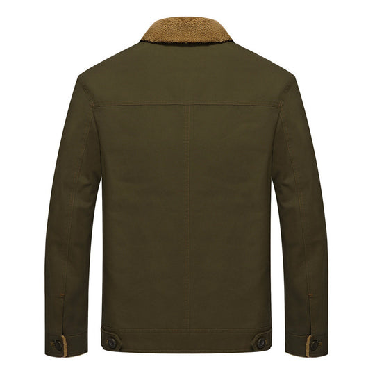 Herren Canvas-Fieldjacke mit wärmender Sherpa-Innenfutter und Utility-Taschen Shop Nory