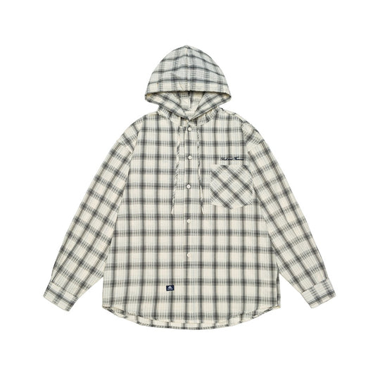 Unisex Kapuzen‑Overshirt im karierten Flanell‑Look mit Brusttasche und Knopfleiste Shop Nory