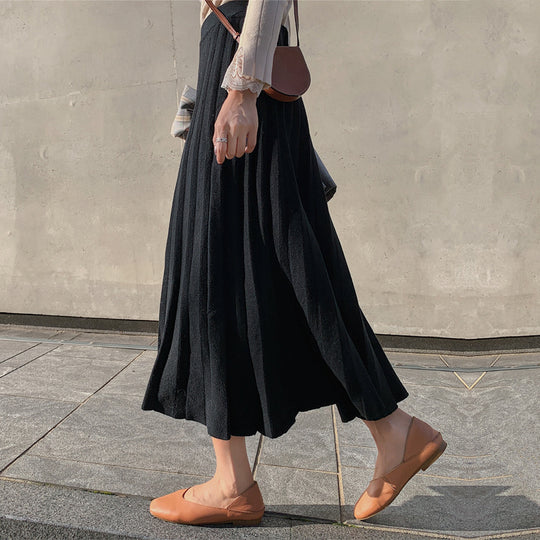 Damen Langer, plissierter Rock aus weichem Material Shop Nory