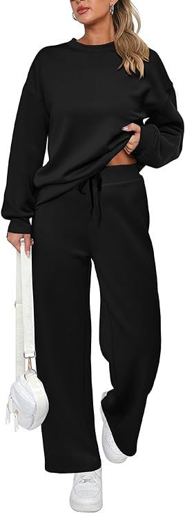 Damen nan zweiteiliges French-Terry Lounge-Set mit oversized Rundhals-Pullover und weitem Highwaist-Jogger Shop Nory