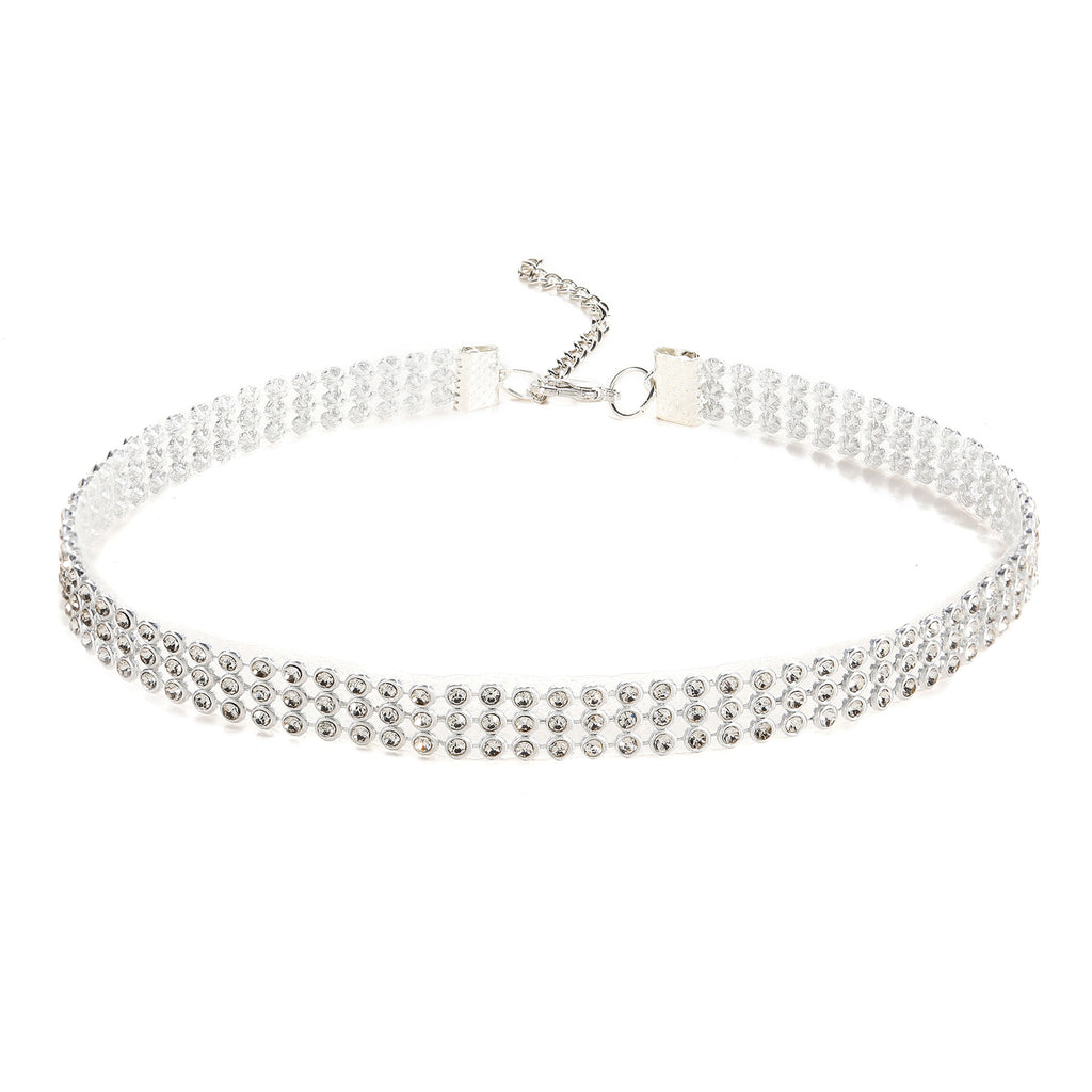 Damen glitzernde Choker-Halskette mit verstellbarem Verschluss Shop Nory
