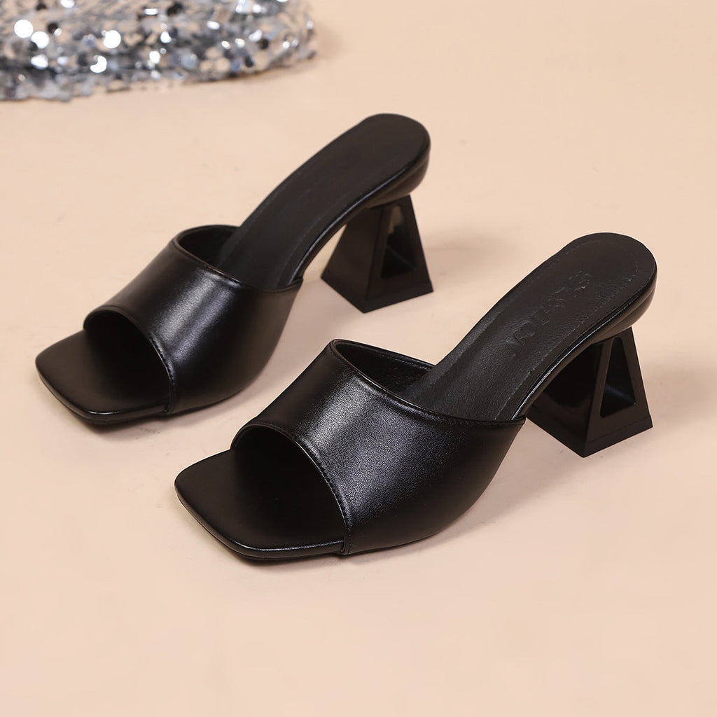 Damen Mules mit stylischem Blockabsatz und modischem Obermaterial