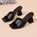 Damen Mules mit stylischem Blockabsatz und modischem Obermaterial