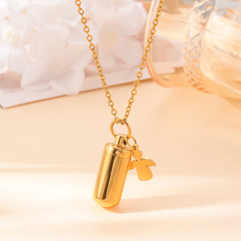 Damen Kette mit personalisierbarem Anhänger im Stil einer Kapsel Shop Nory