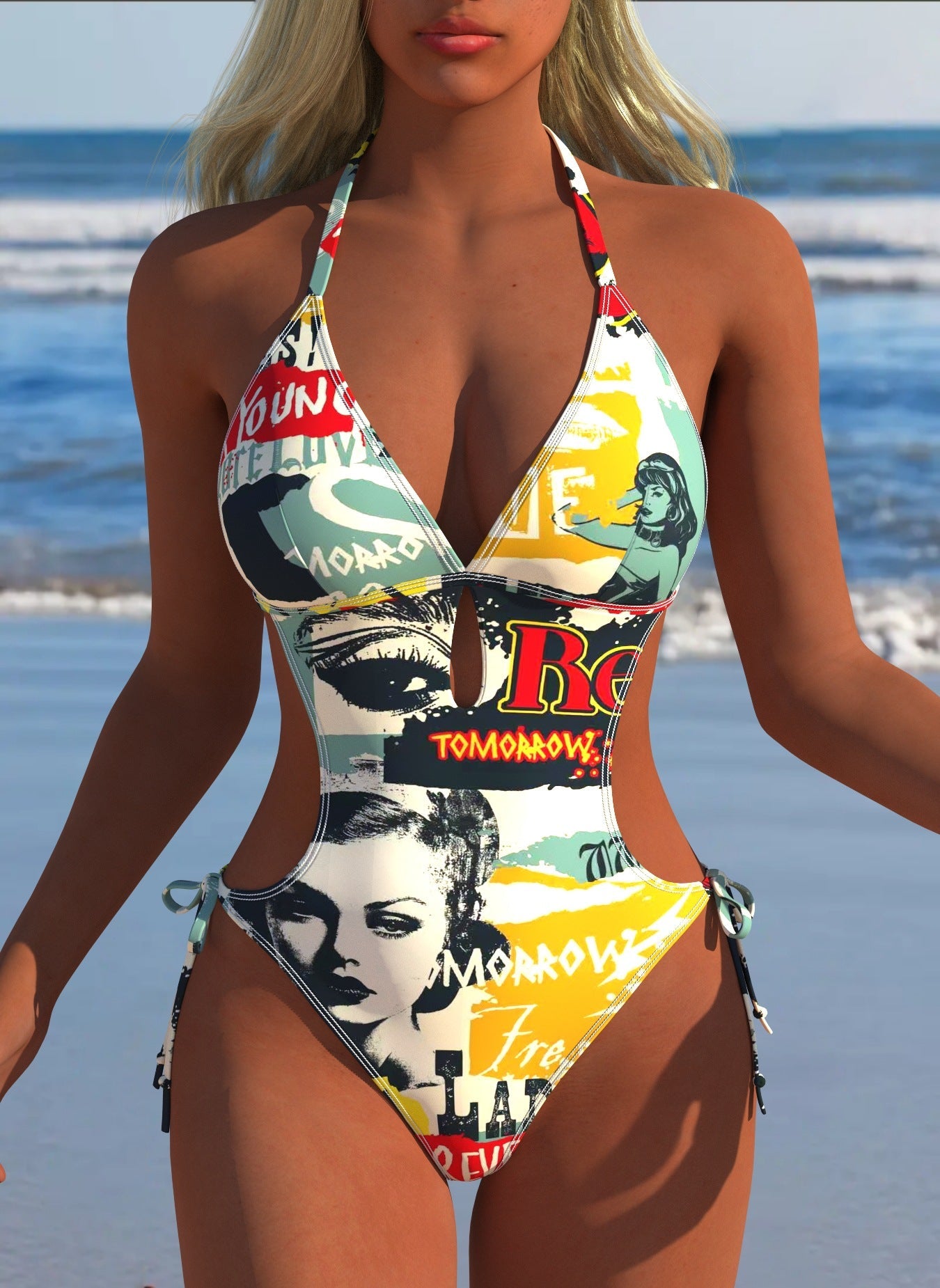 Damen Badeanzug Shopnory