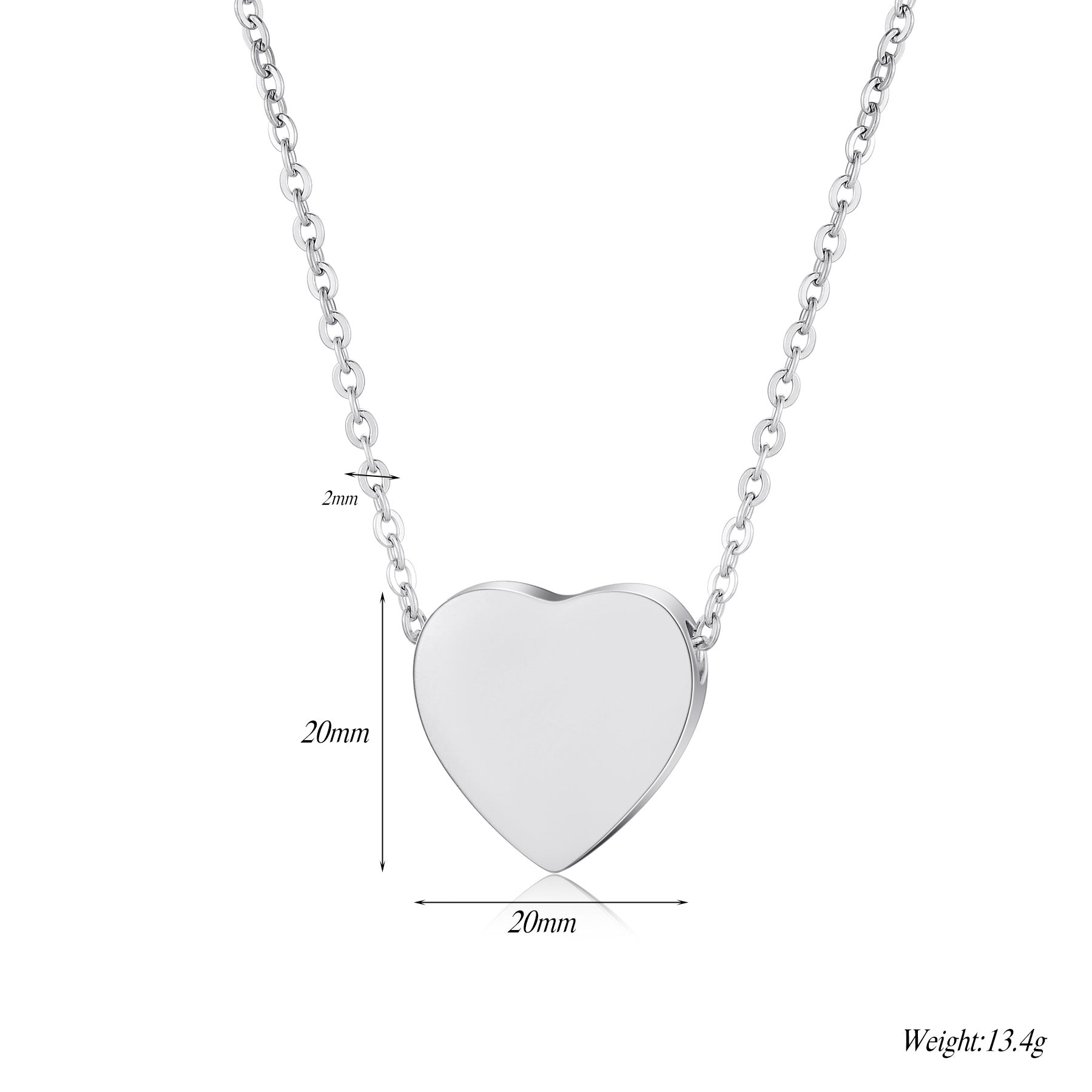 Damen Halskette mit gravierbarem Herzanhänger aus hochwertigem Edelstahl Shop Nory