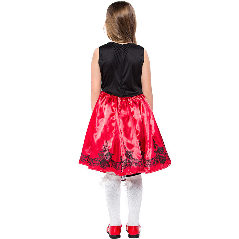 Mädchen Märchenhafte Rotkäppchen Verkleidung mit Umhang und Rüschen Shop Nory